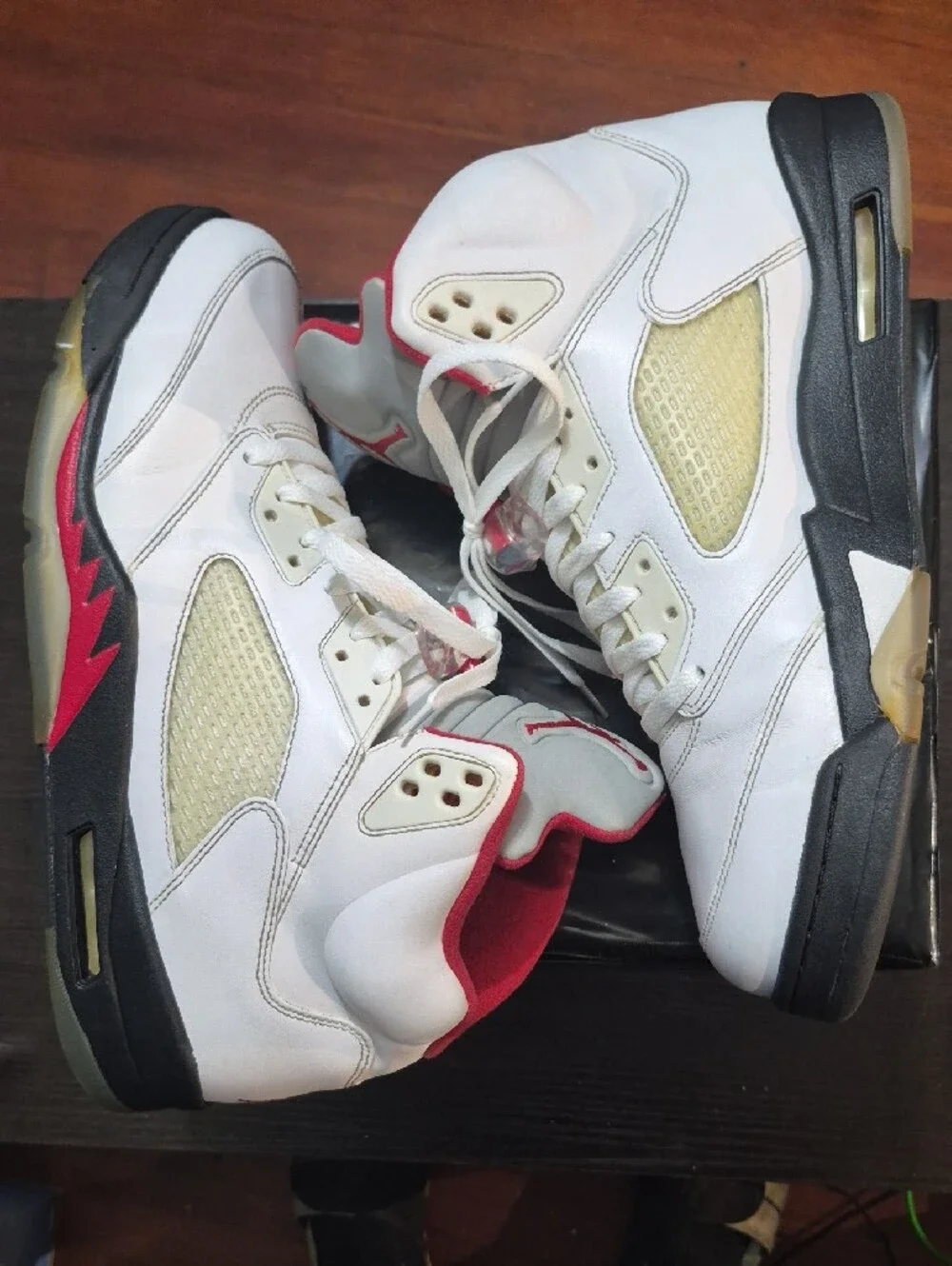 SAMPLE Air Jordan 5 Retro 'Fire Red' (2013) Mens 14 EUC